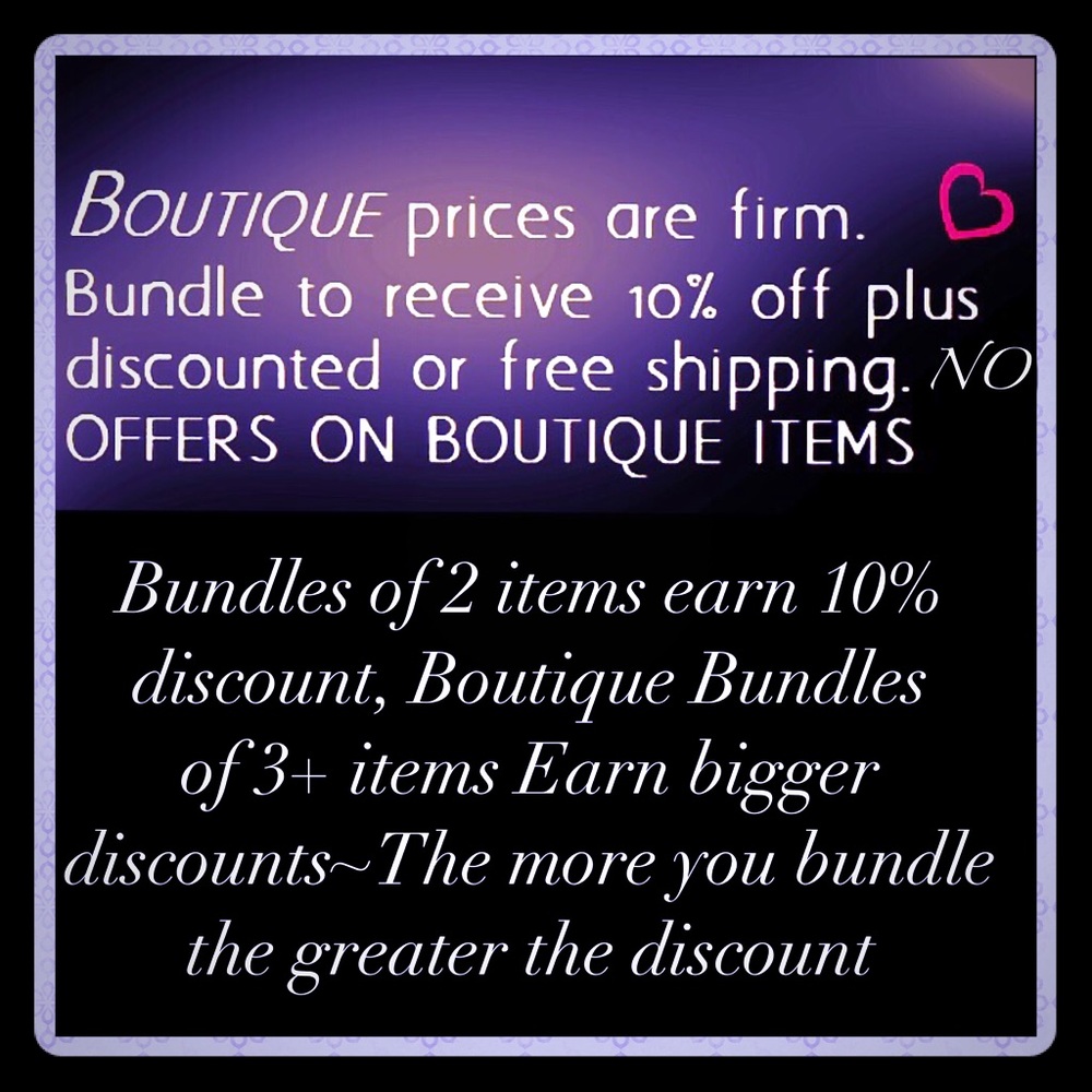 Boutique Prices are Set- Please No Haggling